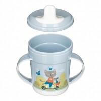 Поильник с ручками и декором, 320МЛ (Светло-голубой) 431313231 - фото