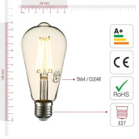 Лампа светодиодная Technolight LED ST64 6,5W E27 6000K - фото