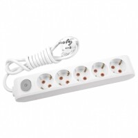 Viko удл. 5 гнезда, 3м с/з выкл. белый, 90118503 - фото