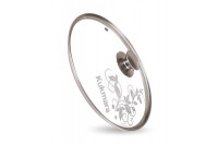 Крышка стеклянная Kukmara 26см, деколь серая, с26т112 - фото