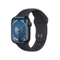 Смарт часы Apple Watch Series 9 GPS 41mm Midnight Aluminium Case with Midnight Sport Band - S/M(MR8X3QR/A) - фото