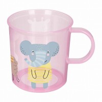 Кружка детская с декором и нескользящим дном 200 мл,431323305, Розовый - фото