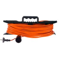 Удлинитель силовой на рамке GLANZEN 4 гн ПВС 2*0,75 50м арт ER-50-001 - фото