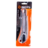 Нож с выдвижным лезвием 18 мм, металллический корпус, автоматический фиксатор, Вихрь, шт - фото