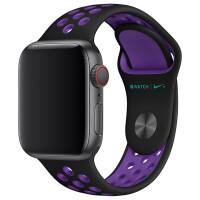 Ремешок Apple 40mm Black/Hyper Grape Nike Sport Band - S/M & M/L - фото