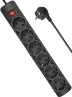 Сетевой фильтр DFS 151 1,8 м, черный, 6 розеток - фото