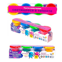 Genio Kids TA1021V Набор для детской лепки Тесто-пластилин. Светящееся в темноте! - фото