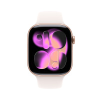 Смарт часы Apple Watch Series 11 GPS 42mm Rose Gold Aluminium Case with Light Blush Sport Band - S/M - фото