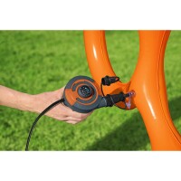 Насос электрический Sidewinder AC/DC Air Pump (220В/12В), BESTWAY, 62142, Пластик/метал, 490 л/мин, От электросети и автомобильного прикуривателя, 3 насадки, Чёрно-оранжевый, Цветная коробка - фото