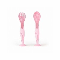 НАБОР: ЛОЖЕЧКА И ВИЛОЧКА НА ПРИСОСЕ (Розовый) 431312005 - фото
