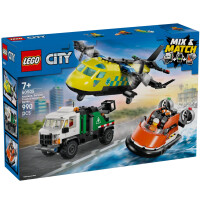 Конструктор Lego 60505 Город Самолет, служебный грузовик и катер на воздушной подушке - фото