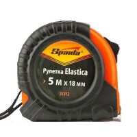 Рулетка Elastica, 5 м х 18 мм, обрезиненный корпус// Sparta - фото