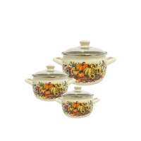 Кастрюля со стекл. крышкой Metrot, Тыква, 5,7л, 348488 - фото