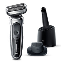 Электробритва Braun Series 7 71-S7200cc, сухое/влажное бритьё, центр SmartCare и 1 насадка, чёрная - фото