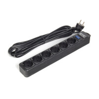 Сетевой фильтр, SVC, ZC6S-50M, 6 розеток, 5 м, чёрный - фото