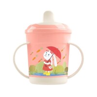 Поильник с ручками и декором, 320МЛ (Светло-розовый) 431313233 - фото