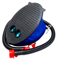 Насос ножной Bellows Foot Pump 28 см., INTEX, 69611, Пластик, Шланг 0.8м., 3 насадки, Объем камеры 3 л., Чёрно/синий, Пакет - фото