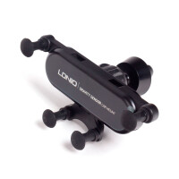 Автомобильный держатель для телефона, LDNIO, Gravyty MG03, Зажим, Чёрный - фото