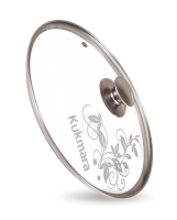 Крышка стеклянная Kukmara 28см, деколь серая, с28т112 - фото