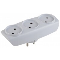 Разветвитель электрический ЭРА SP-3-W на 3 розетки без заземления 16А белый - фото