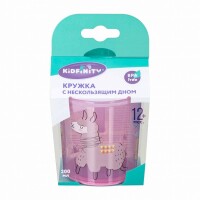 Кружка детская с декором и нескользящим дном 200 мл,431323305, Розовый - фото