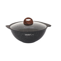 Казан для плова Kukmara 4,5л со стекл. крышкой, АП линия Granit ultra (original) кго47а - фото