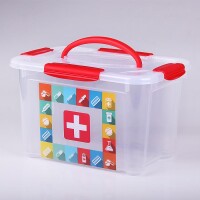 Коробка универсальная с ручкой и декором Аптечка, 283Х200Х170мм, 5,5л (Бесцветный), 43320240151 - фото