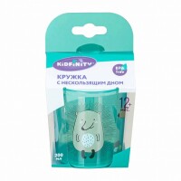 Кружка детская с декором и нескользящим дном 200 мл,431323309, Зеленый - фото