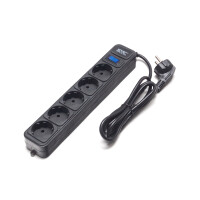 Сетевой фильтр, SVC, ZC5S-18M, 5 розеток, 1.8 м, чёрный - фото