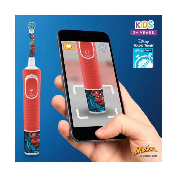 Детская электрическая зубная щетка Oral-B Kids «Человек-Паук», 3+ лет - фото 11