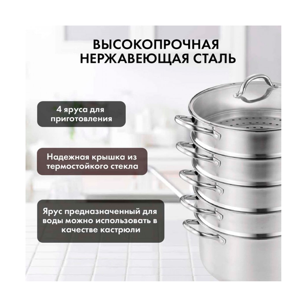 Мантоварка Regnum 5-слойная из нерж.стали ЦВ 28-СМ RGN-D28ST01 - фото 3