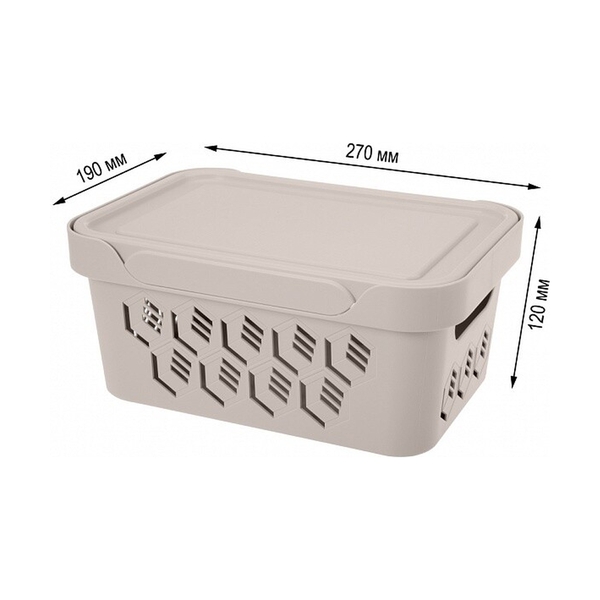 Ящик с крышкой универсальный Deluxe 4,6л 433205534 (Светло-бежевый) - фото 2