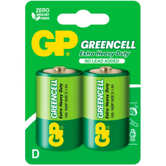 Батарейки GP 13G-2UE2 Greencell блистер 2шт/10/60/, упак - фото