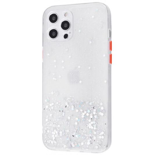 Чехол с блестками для Iphone 12 Pro Max белый - фото