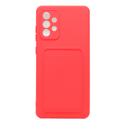 Silicon Case с визитницей Samsung A72 красный - фото