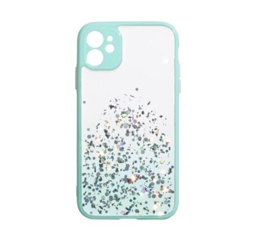 Чехол с блестками для Iphone 12 Mini мятный - фото