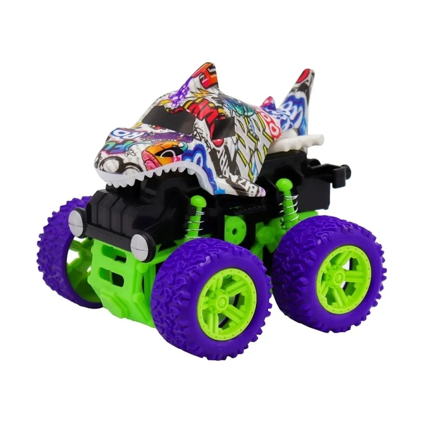 Машинка Акула Funky Toys 4х4 фрикционная с фиолетовыми колесами FT9792-2 - фото