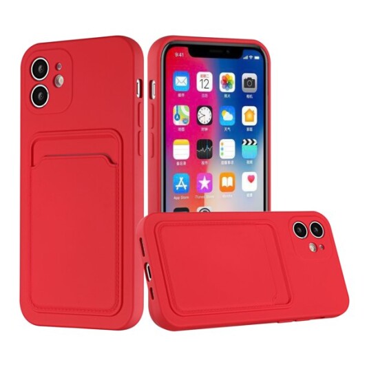 Silicon Case с визитницей Iphone SE красный - фото