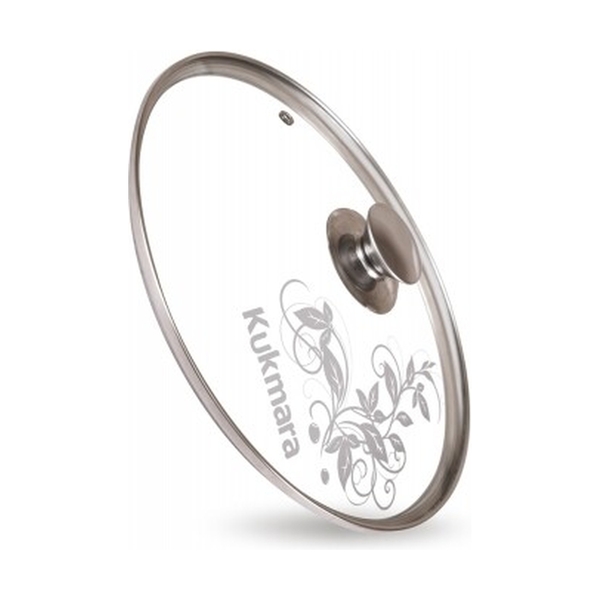 Крышка стеклянная Kukmara 26см, деколь серая, с26т112 - фото