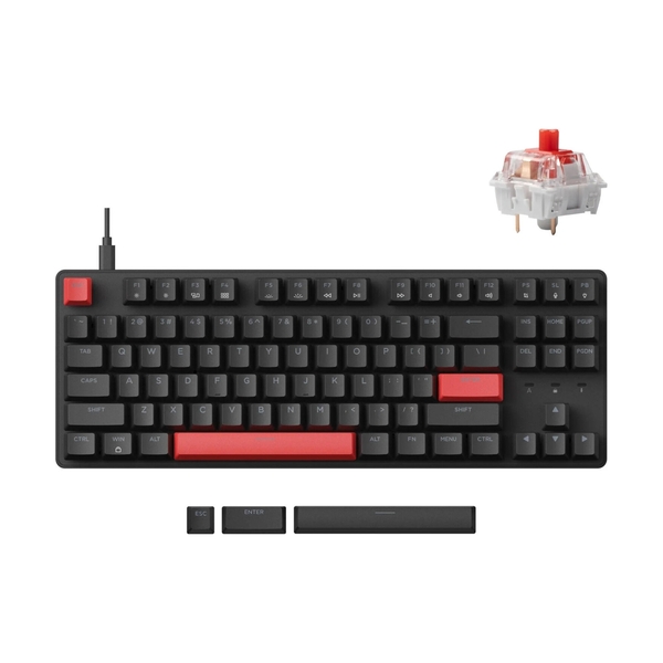 Клавиатура Lemokey X1 87key, Keychron Red (QMK/VIA) X1-A1-KAZ - фото