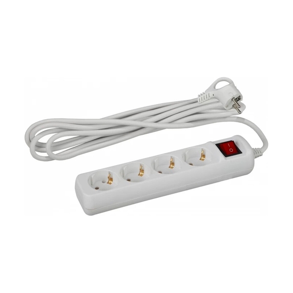ЭРА удл. U-4es-3m-3x1 3м 4 розетки, с зазем. и выкл. - фото