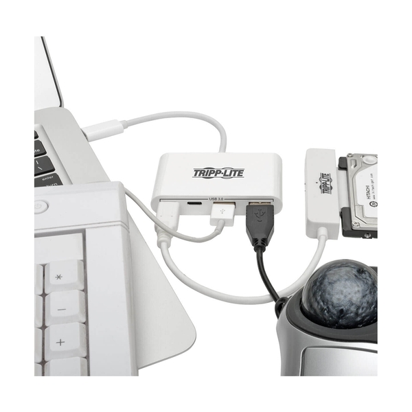 Расширитель USB TrippLite/4-Porat USB-C Hub, USB C to 2x USB-A, 2x USB-C, USB 3.0, White - фото 2