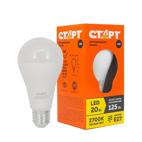 Лампа светодиодная СТАРТ LED Candle E27 20W теплый - фото