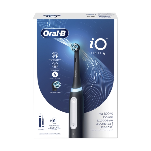 Электрическая зубная щётка Oral-B iO Series 4 Matte Black, Чёрная - фото 15