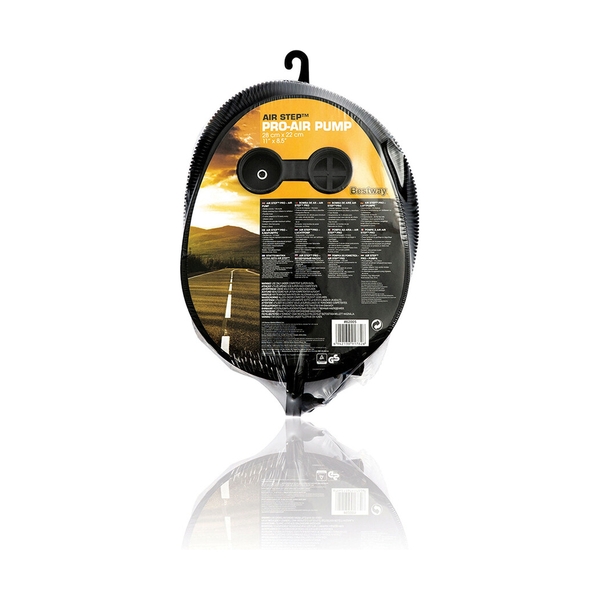 Насос ножной Air Step Pro-Air Pump 28 х 22 см, BESTWAY, 62005, Пластик, Шланг 0.8м., 3 насадки, 1.6 литра за цикл, Жёлто-Чёрный, В пленке - фото 3