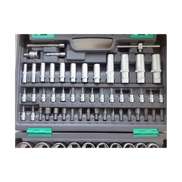 Набор инструментов, 1/2, 1/4, CrV, пластиковый кейс 94 предм - фото 3