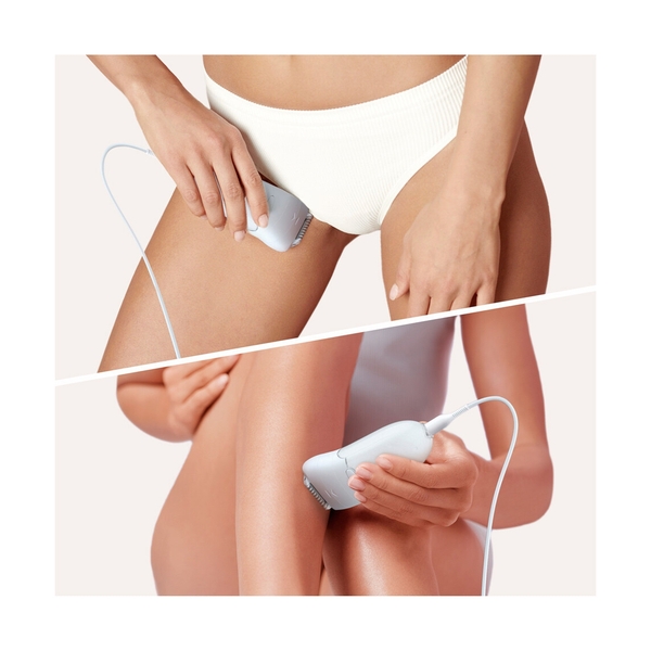 Эпилятор Braun Silk-épil 5 5-505P для сухой эпиляции, c насадкой и подсветкой, белый/фиолетовый - фото 3