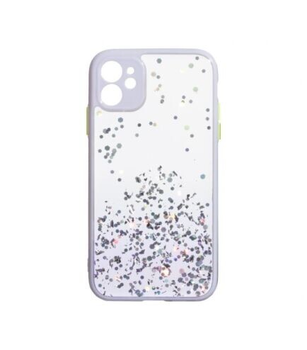 Чехол с блестками для Iphone 11 фиолетовый - фото