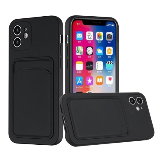 Silicon Case с визитницей Iphone XR чёрный - фото
