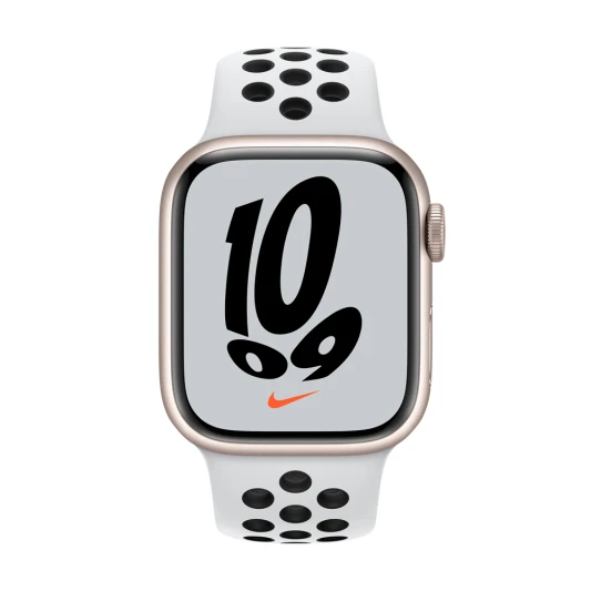 Смарт-часы Apple Watch Nike Series 7 GPS, 41mm Starlight Aluminium Case ...